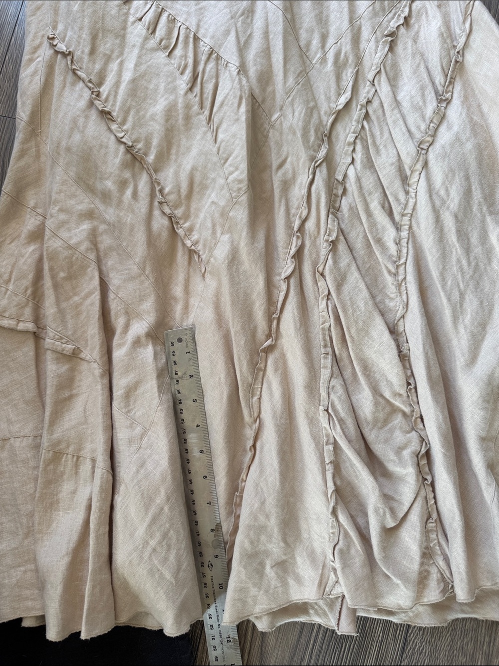 Isabella Bird Women's Linen  maxi Skirt size 12 neutral tan color - Picture 7 of 8